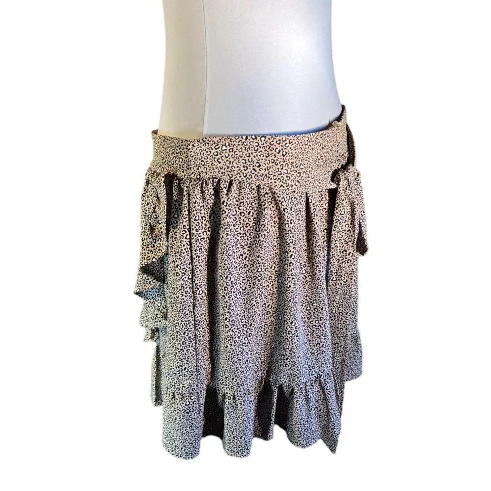 Altard State Skirt Womens Large Animal Print Ruffle Flirty - Picture 2 of 9